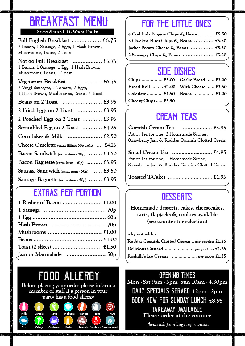 Menus Bay Tree Bay Tree